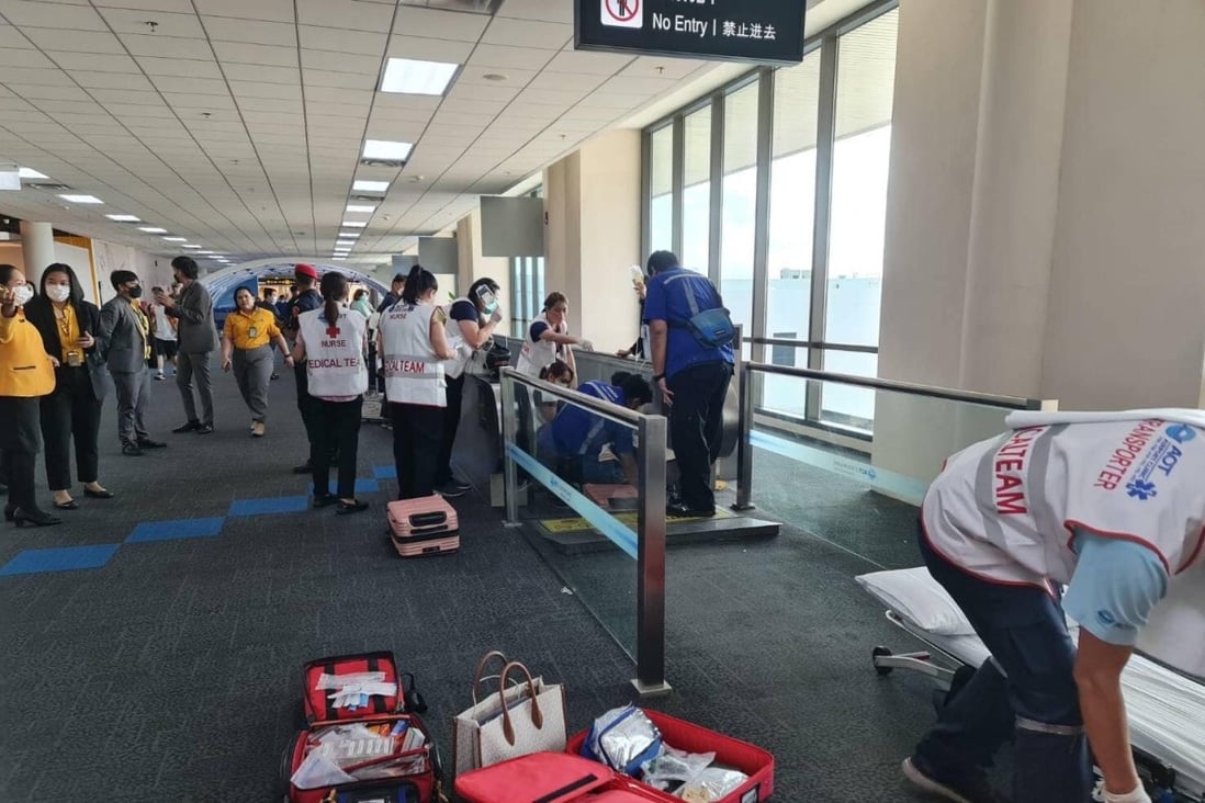 A 57-year-old Thai woman was due to depart from Bangkok’s Don Mueang Airport when she got caught up, eventually having her leg removed at the scene. Photo: Facebook @ Don Mueang International Airport-DMK