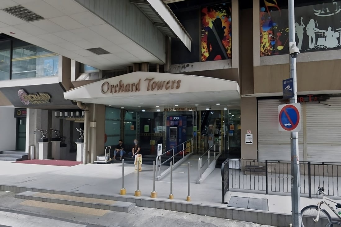 An entrance to Orchard Towers in Singapore. The building is now being transformed into another neighbourhood shopping centre. Photo: Google