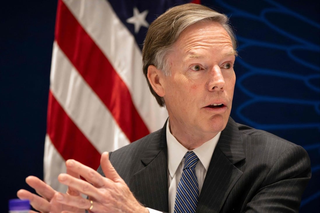 Nicholas Burns, the US ambassador to China, speaks at the American embassy in Beijing on July 8. Photo: AFP