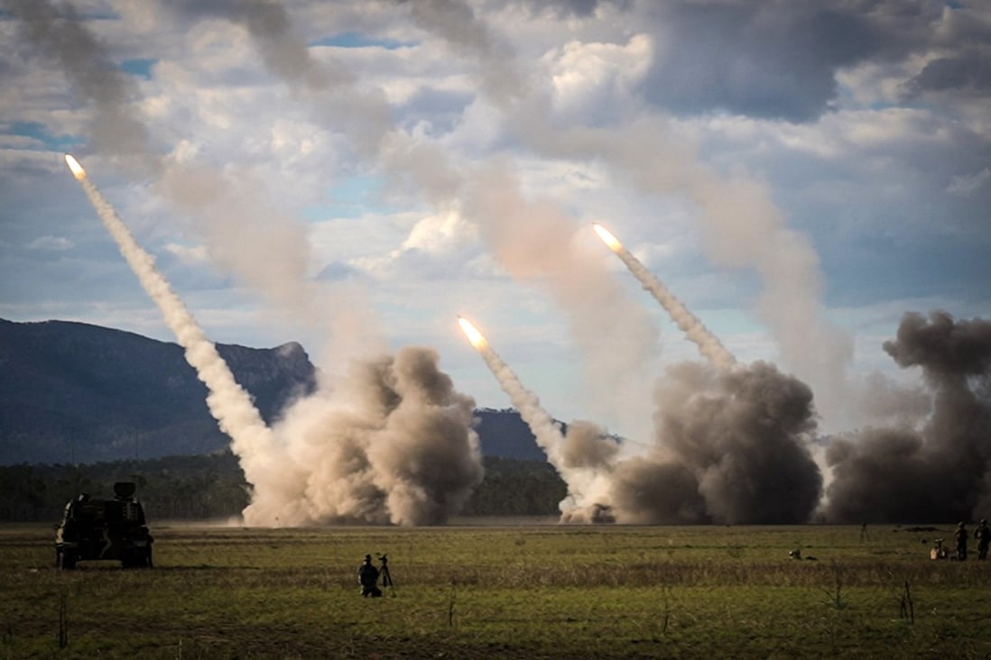 A missile launch in northern Australia as part of Exercise Talisman Sabre, the largest combined training activity between the Australian Defence Force and the United States military, in Shoalwater Bay on July 22. Photo: AFP