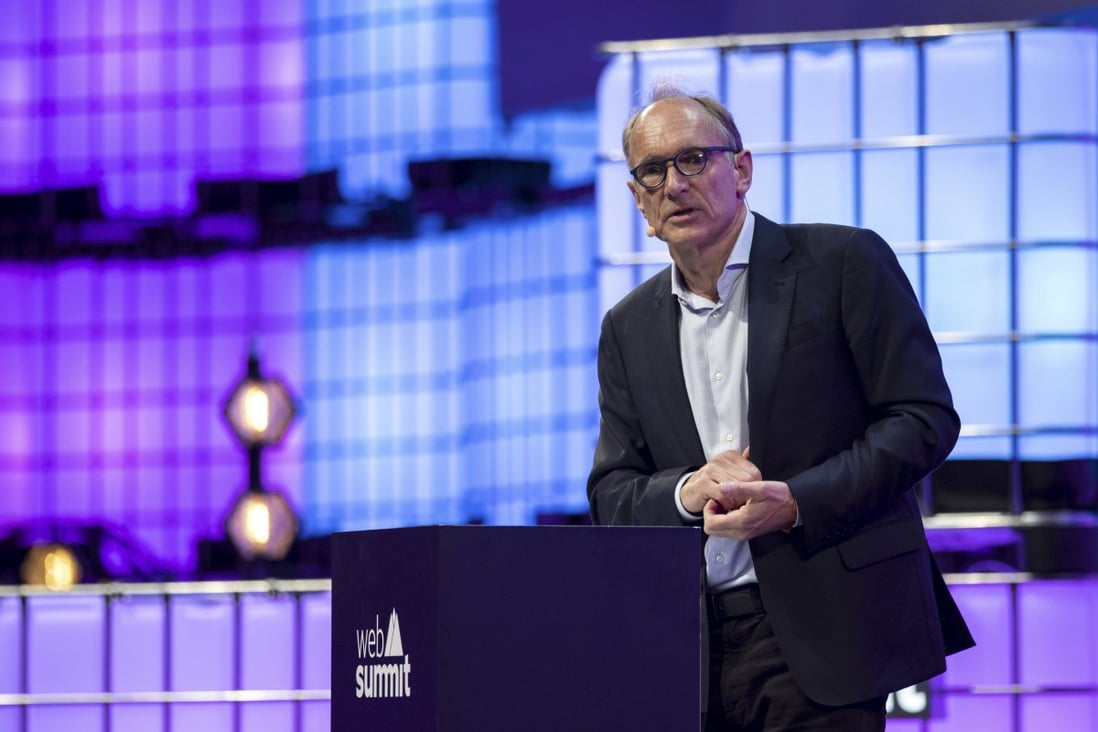Tim Berners-Lee, the inventor of the World Wide Web, speaks at the opening ceremony of the Web Summit technology conference held in Lisbon, Portugal, last year. Photo: Alamy