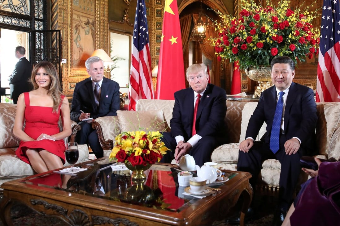 Donald Trump welcomes Xi Jinping to Mar-a-Lago in Florida in 2017. Photo: Reuters