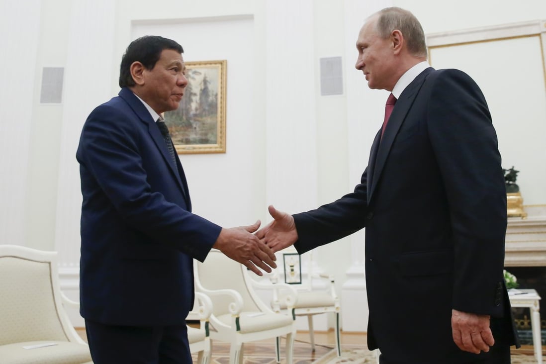 Russian President Vladimir Putin and Philippine President Rodrigo Duterte are both considered “strongman” presidents. Photo: AP