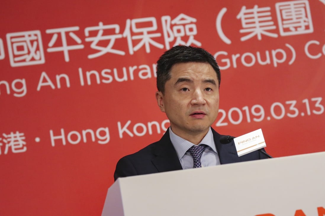 Ping An Insurance CFO Jason Yao speaking at the company’s 2018 post annual results press conference. Photo: Felix Wong
