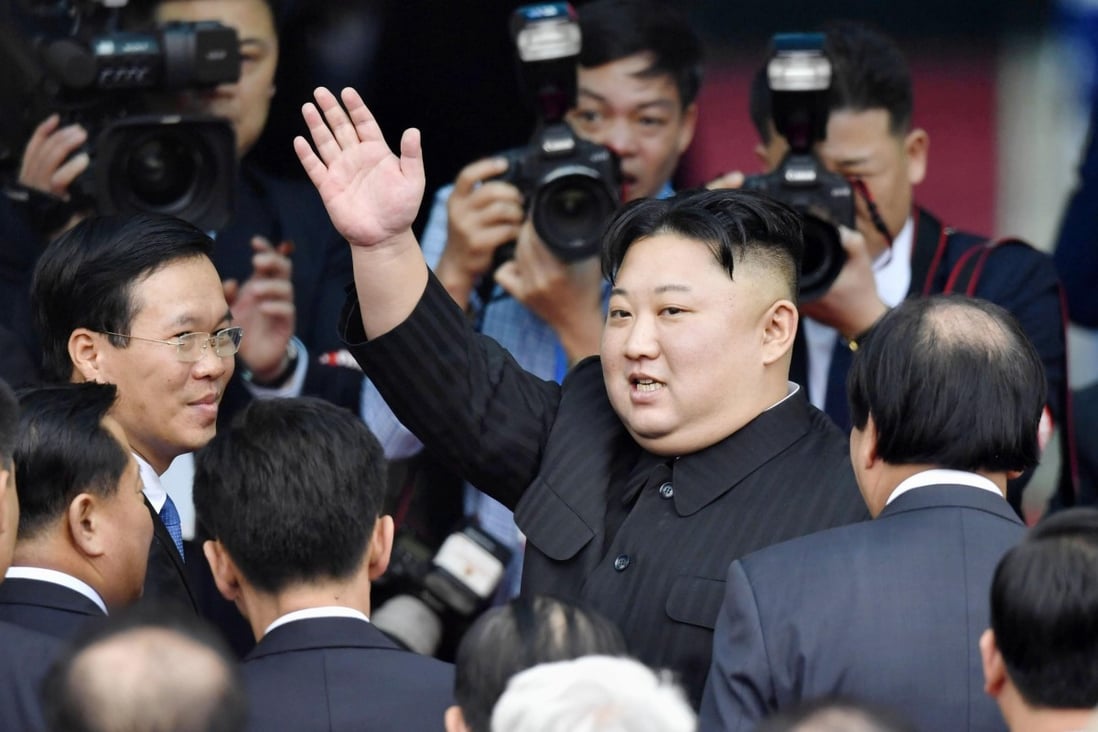 North Korean leader Kim Jong-un waves at Vietnam's Dong Dang railway station on March 2, 2019, as he leaves the country following a two-day summit with US President Donald Trump in Hanoi. Photo: Kyodo