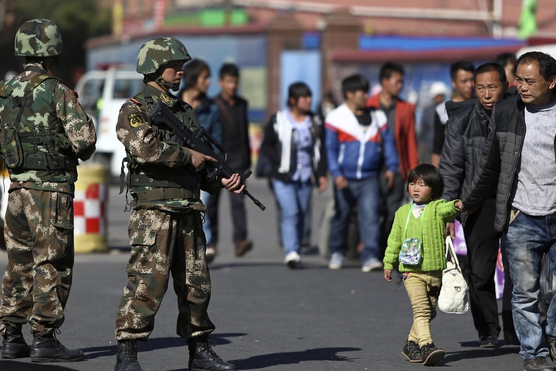 The white paper claims China has destroyed 1,588 terrorist groups in Xinjiang. Photo: Reuters
