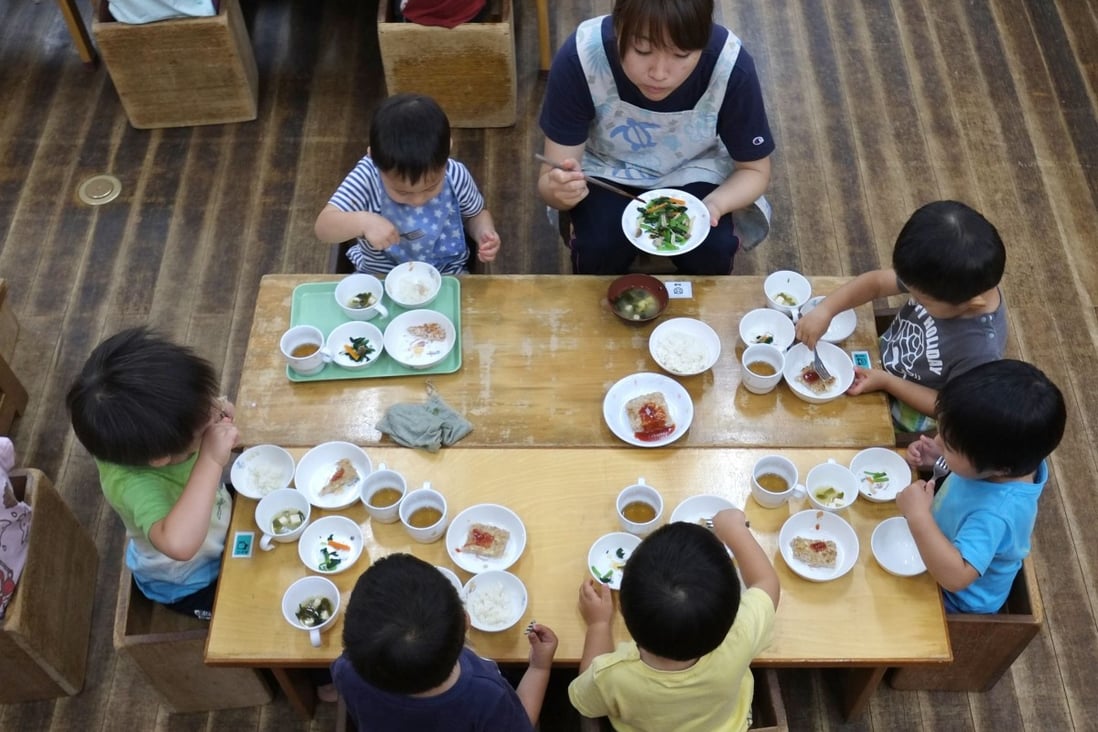 Young children at a nursery school in Yokohama. Photo: AFP