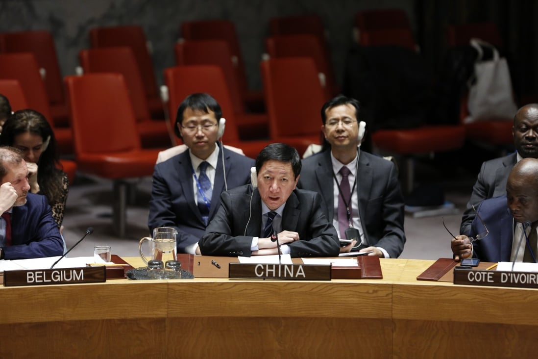 Chinese deputy ambassador Wu Haitao (centre) says his US counterpart’s remarks were “at variance with the facts and are fraught with prejudice”. Photo: Xinhua