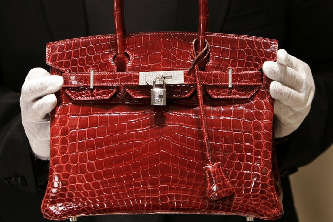 A crocodile skin Hermès Birkin bag. Photo: AFP
