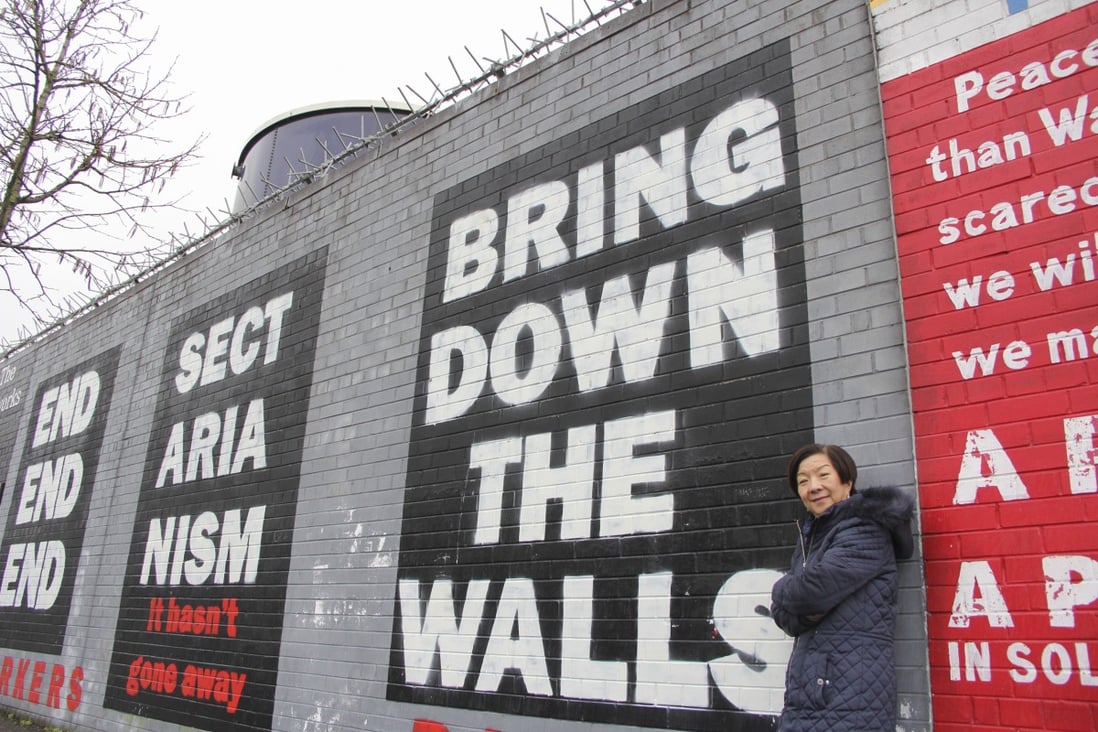 Anna Lo on the Falls Road, in Belfast, Northern Ireland. Photo: Peter Simpson