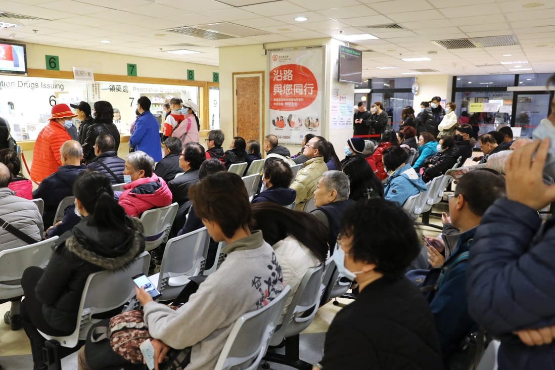 Patients wait at The Prince of Wales Hospital in Sha Tin amid the flu season in February. Photo: Sam Tsang