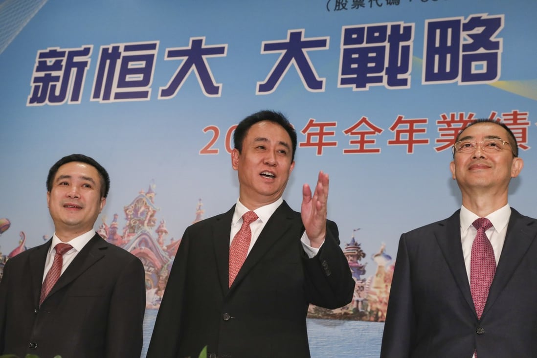 China Evergrande Group senior executives (from left): Pan Darong, executive director and CFO; Hui Ka-yan, chairman; Xia Haijun, vice-chairman and chief executive. Photo: Nora Tam