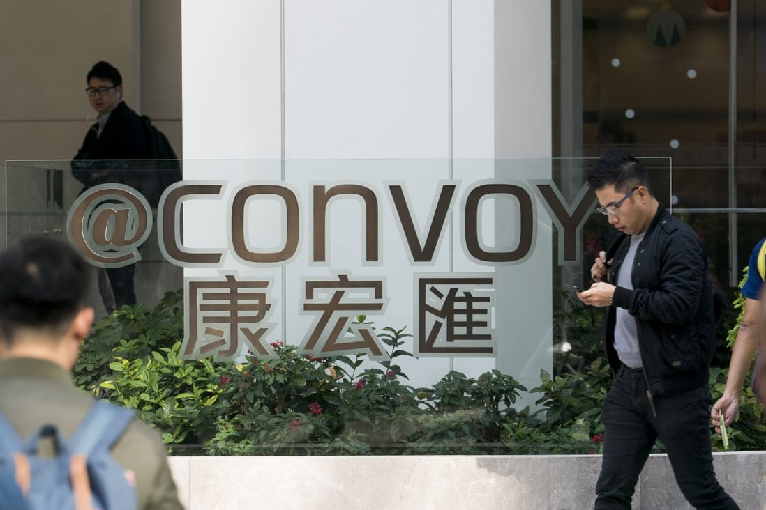 Shares of Convoy Global Holdings, one of Hong Kong’s largest financial advisory firms, have been suspended from trading in Hong Kong since early December 2017. Photo: Bloomberg