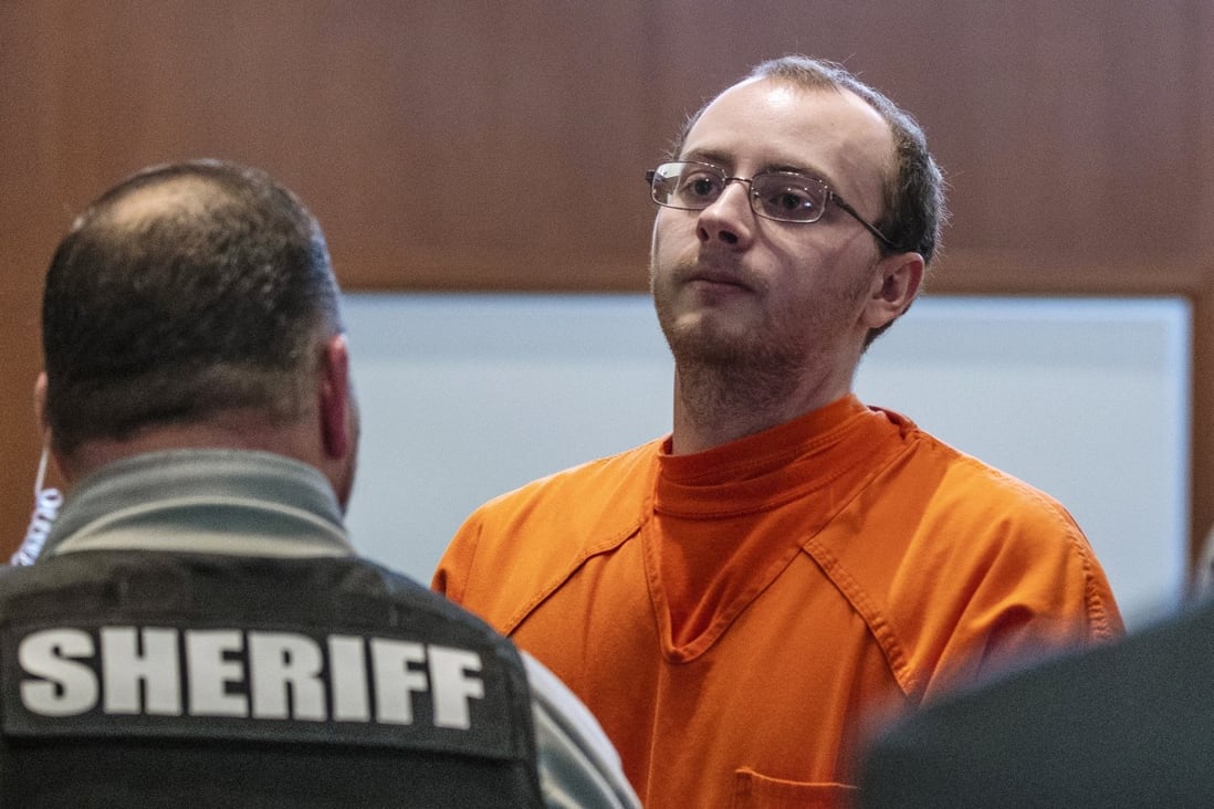 Jake Patterson appears at the Barron County Justice Centre on Wednesday, pleading guilty to kidnapping 13-year-old Jayme Closs, killing her parents and holding her captive in a remote cabin for three months. Photo: AP