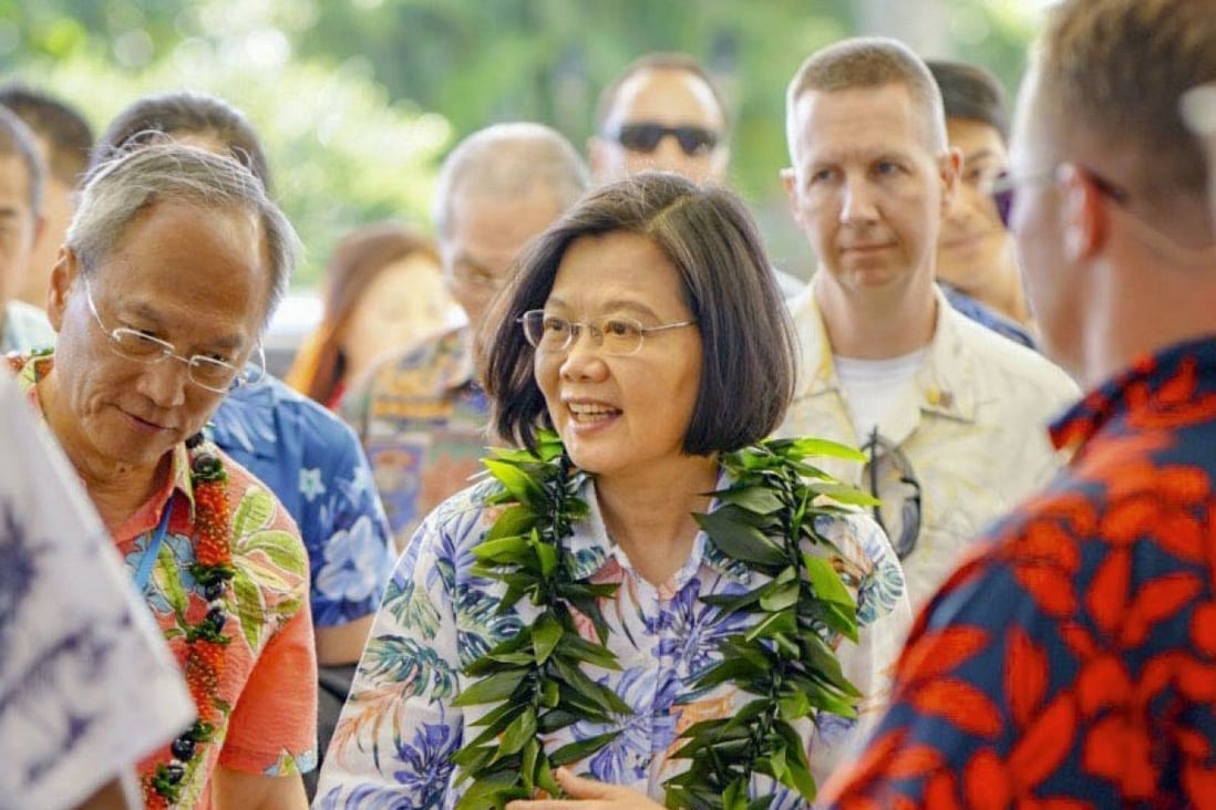Taiwanese President Tsai Ing-wen is pictured during her visit to Honolulu on Wednesday. Photo: Kyodo