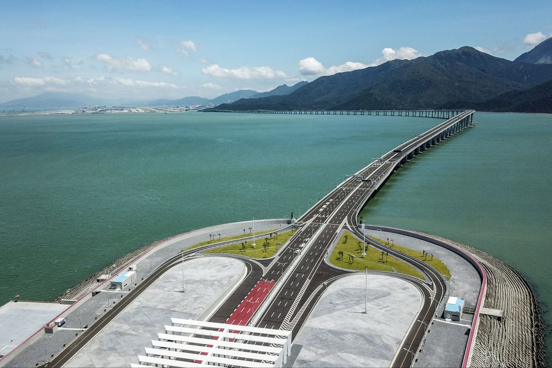 Aerial view of the Hong Kong-Zhuhai-Macau Bridge taken shortly before it opened. Photo: Winson Wong