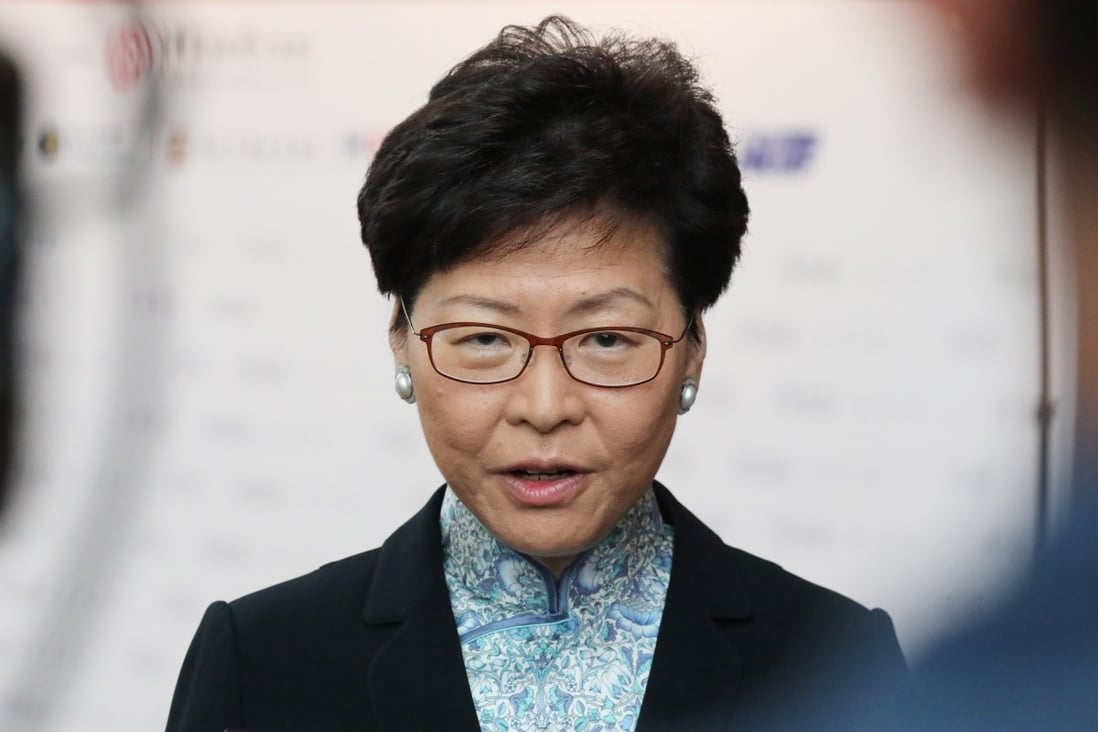 Hong Kong Chief Executive Carrie Lam speaks to the press on Monday morning. Photo: Felix Wong