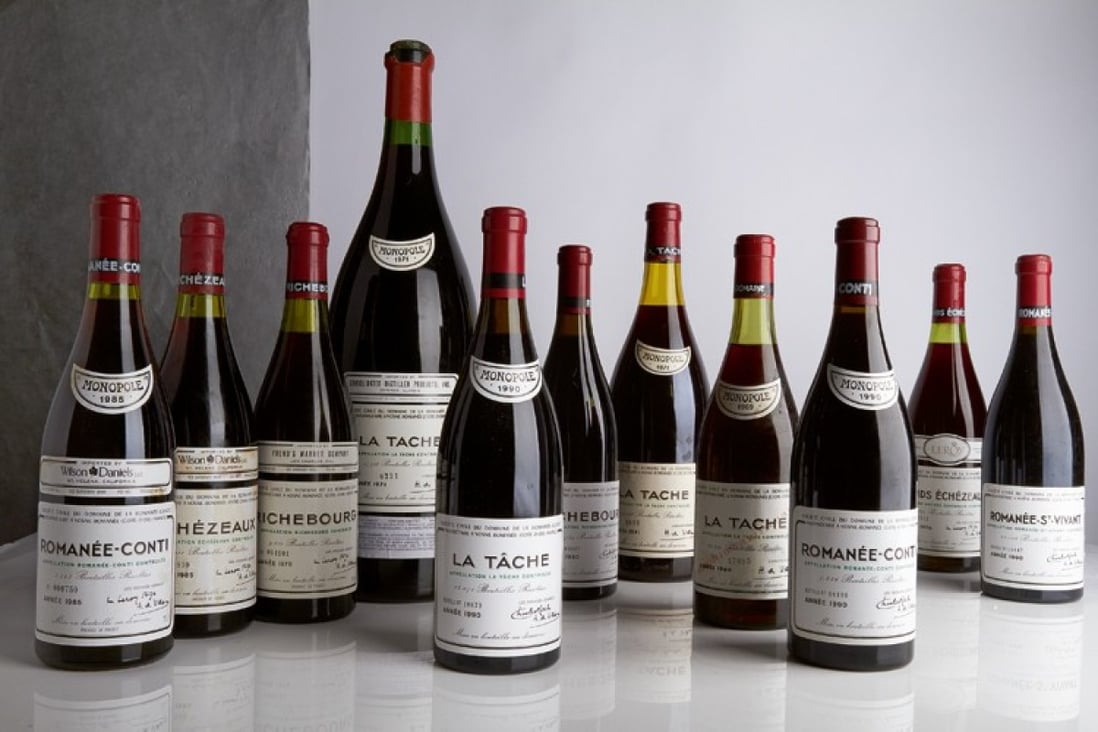 The three-day wine auction at Sotheby’s is projected to bring HK$147-206 million (US$19-26 million), offering 2,704 lots (16,889 bottles) from a single collector. Photo: Sotheby’s