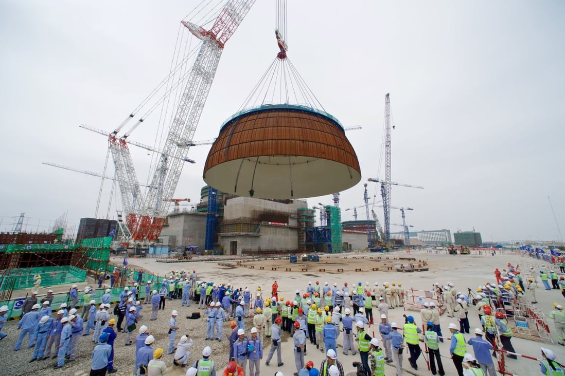 Construction at the No 5 unit of Fuqing Nuclear Power Plant in Fuqing, Fujian Province, where the domestically developed Hualong One third-generation reactor is being installed. Photo: Xinhua