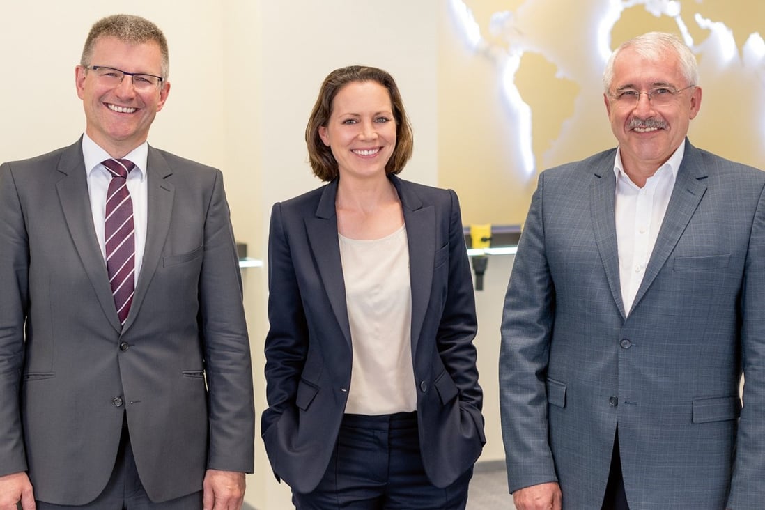 (From left) Rainer Waltersbacher, managing director for development and production; Isabel Grieshaber, general partner; and Günter Kech, managing director for sales, marketing and information technology