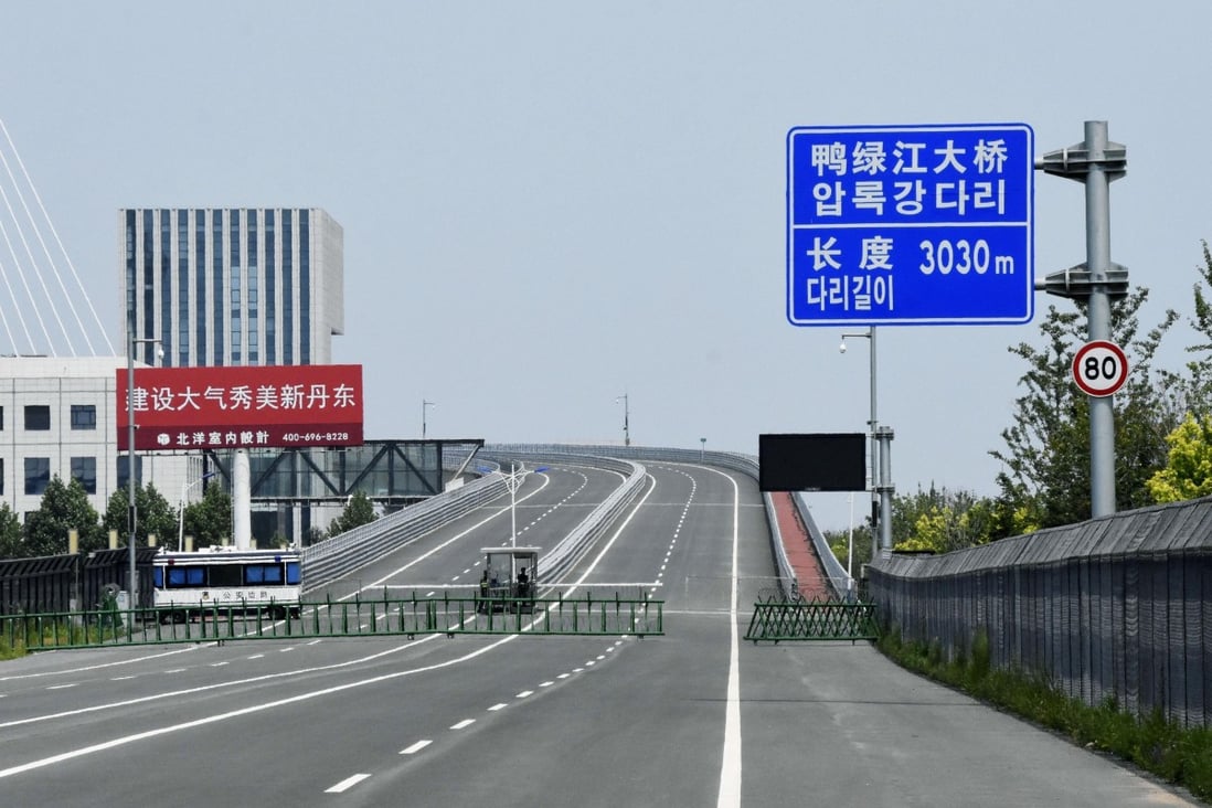 The bridge crosses the Yalu River on the border between China and North Korea. Photo: Kyodo