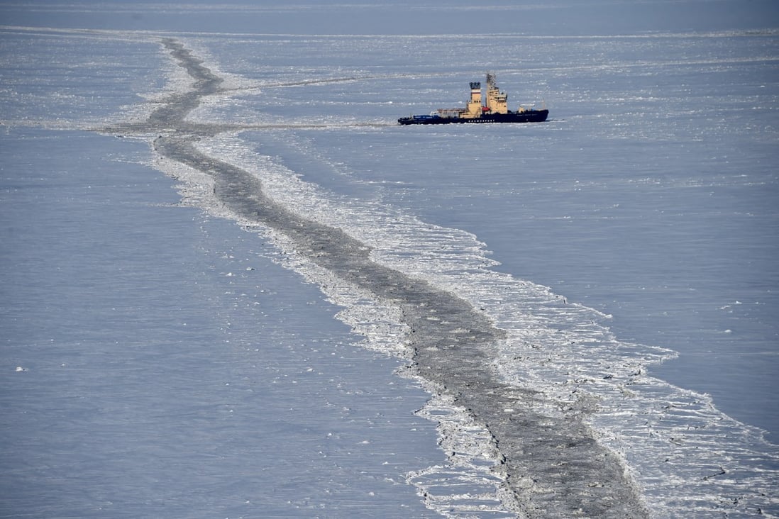 A icebreaker in the Kara Sea. By 2035, Russia stands to have a fleet of 13 heavy icebreakers, including nine nuclear-powered ones. File photo: AFP