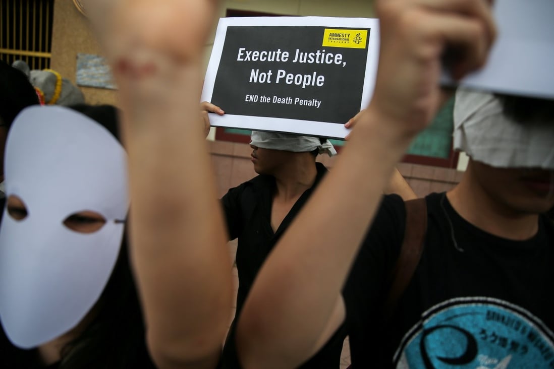Demonstrators from Amnesty International protest against the death penalty in Bangkok, Thailand. Photo: Reuters