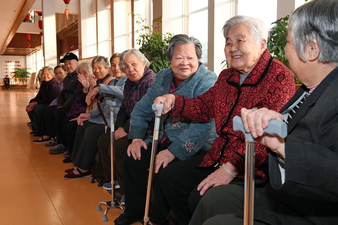 The urban worker pension fund, the backbone of the country’s state pension system, held a reserve of 4.8 trillion yuan (US$714 billion) at the end of 2018. It is predicted to peak at 7 trillion yuan in 2027, then drop steadily to zero by 2035. Photo: Xinhua