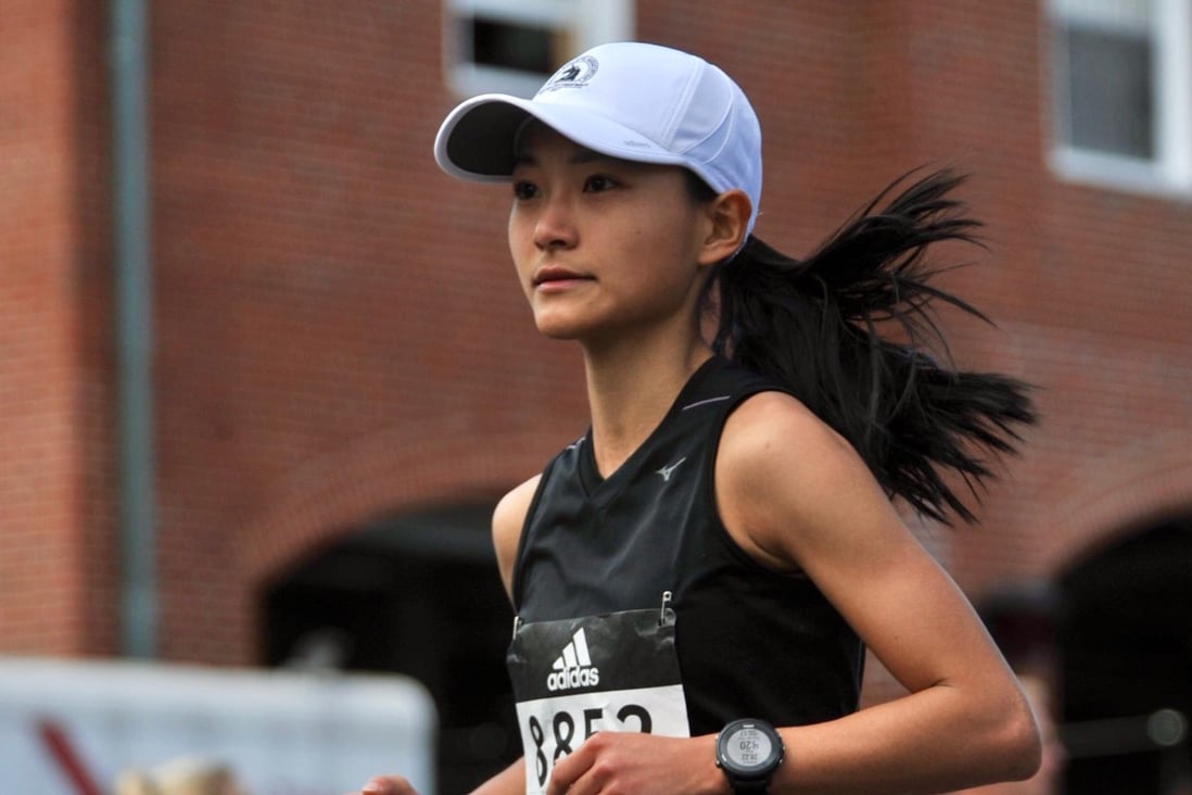 Marcia Zhou during the Boston Marathon 2017. The famous face is her target again this year, but she surprised herself with a PB in China. Photo : Handout