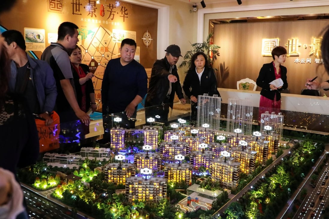 A model of residential buildings in Dandong New Zone in Liaoning province on northeastern China’s border with North Korea on May 6, 2018. Dandong’s average property price rose 1.9 per cent in March, as investors rushed to buy real estate on hope of a detente in the US-North Korea nuclear crisis. Photo: Reuters