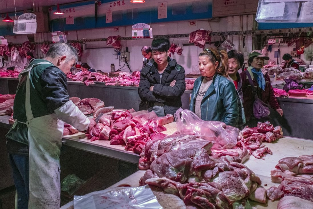 Pork for sale at a wholesale market in Beijing. China is the world’s largest producer and consumer of the meat. Photo: Bloomberg