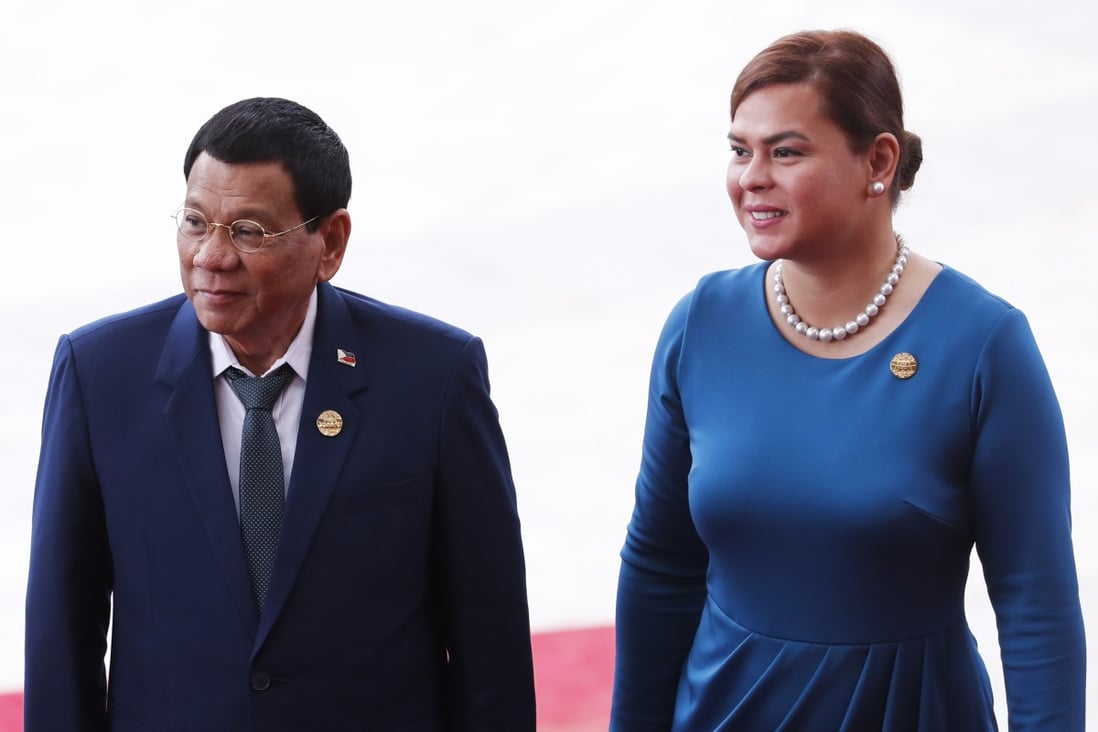 Philippine President Rodrigo Duterte and his daughter Sara Duterte. Photo: AFP
