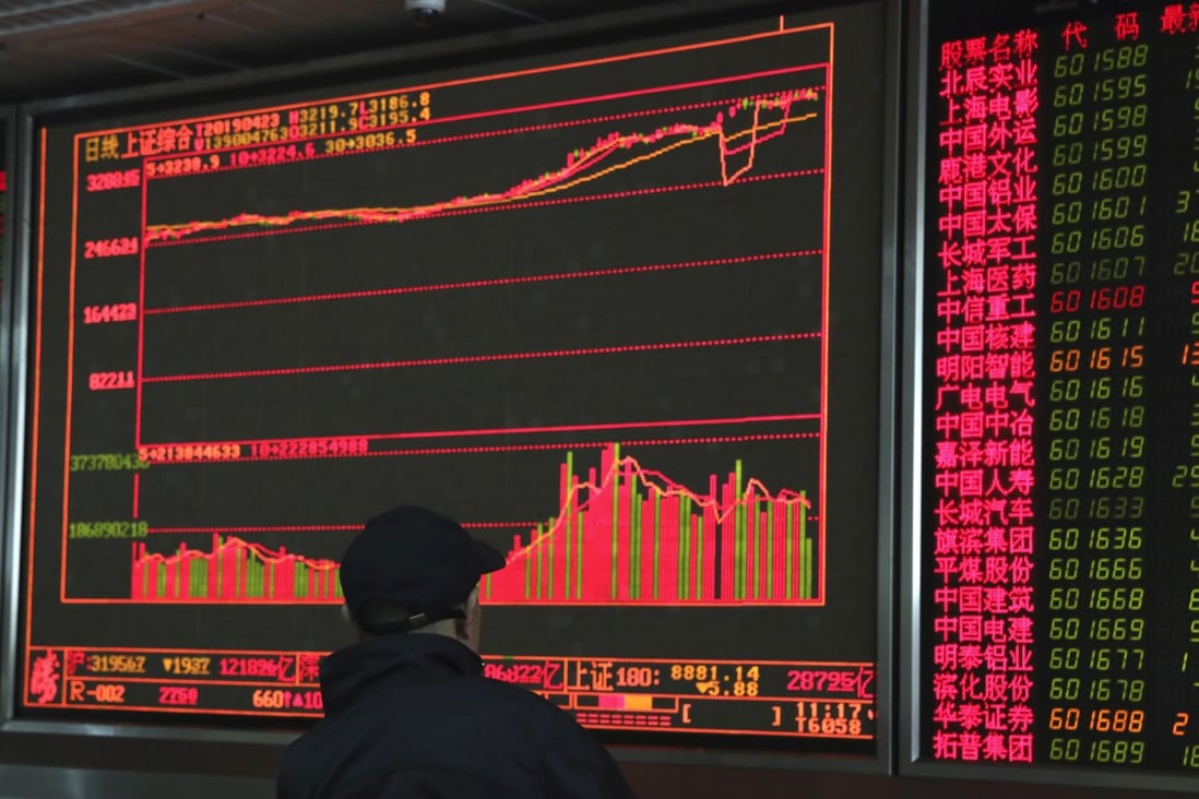 An investor monitors prices at a stock brokerage in Beijing on Tuesday. Analysts expect China’s stock market to cool down this year as authorities unwind stimulus. Photo: AP Photo