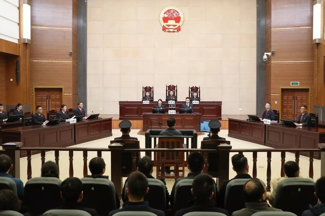 Wang Xiaoguang stands trial at the Chongqing Intermediate People’s Court in December. Photo: Handou
