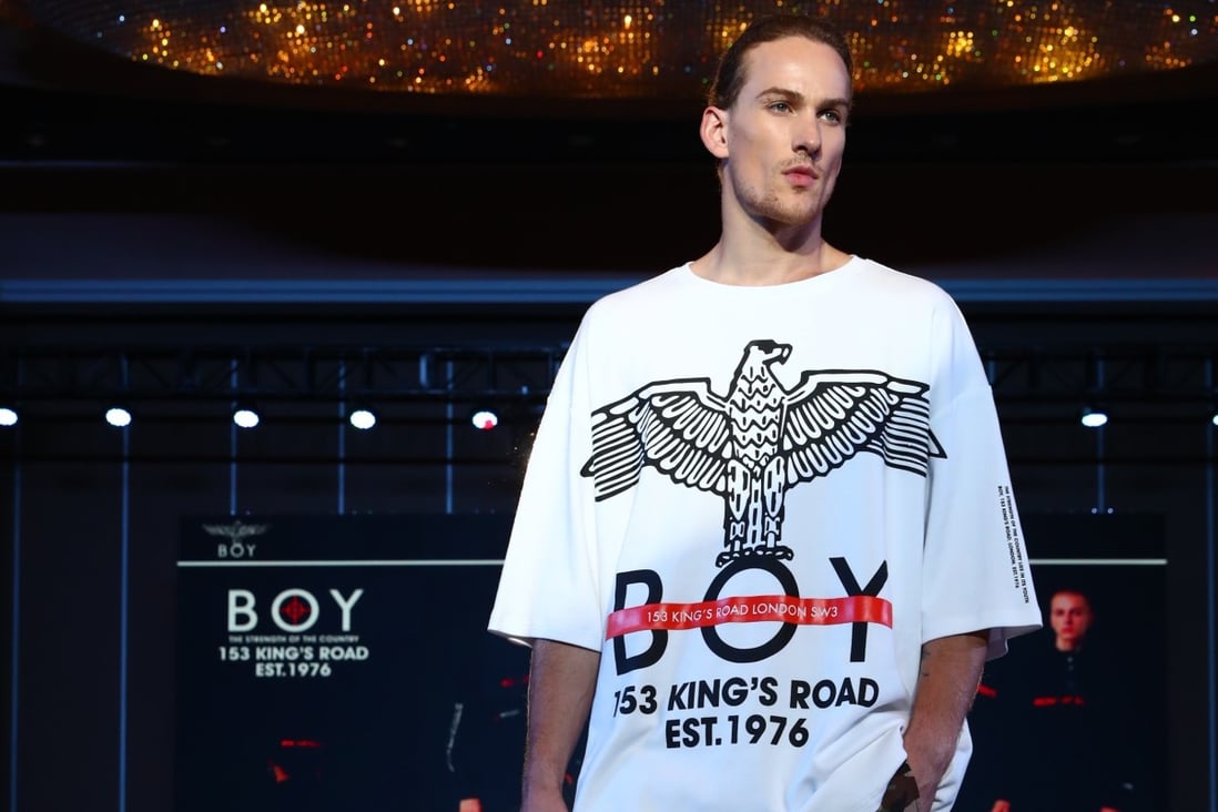 A look from the Boy London spring-summer 2019 show in Shanghai. The UK streetwear brand is experiencing a rebirth in China after finally winning its trademark battles last year.