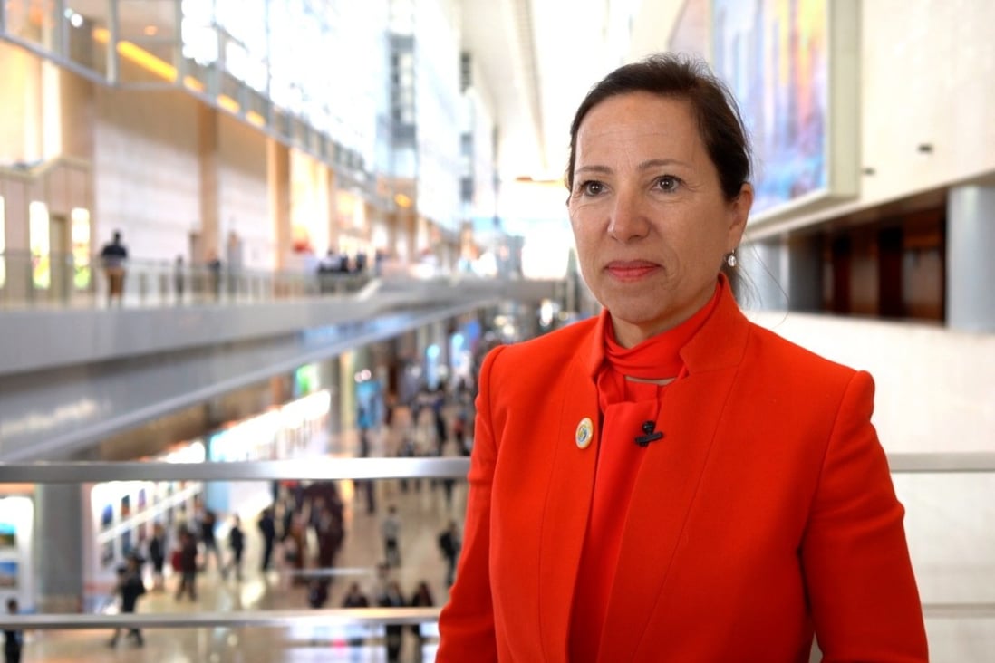 California's lieutenant governor Eleni Kounalakis attends the Belt and Road Forum in Beijing on Thursday. Photo: CGTN