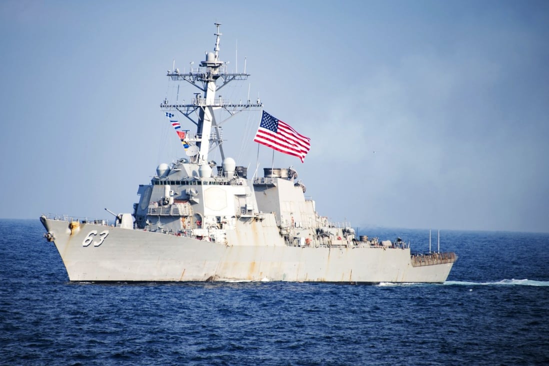 Beijing “expressed concern” to Washington after the USS Stethem and another US Navy destroyer sailed through the Taiwan Strait. Photo: AP/US Navy