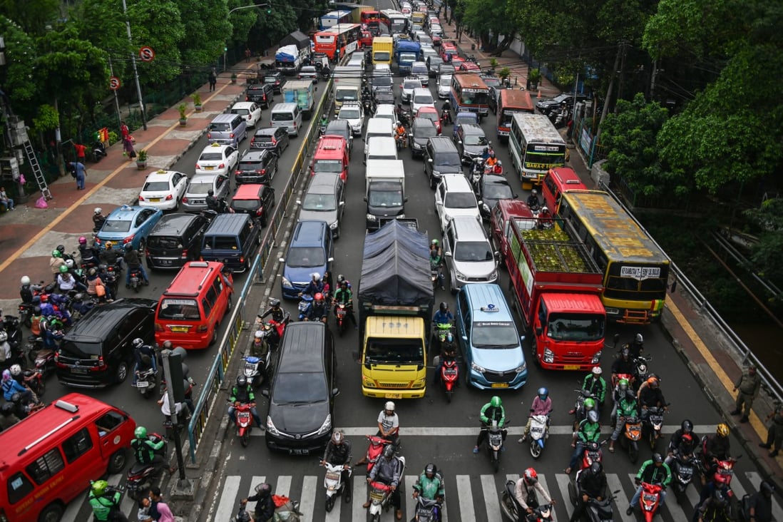 Jakarta is choked with the world’s worst traffic congestion, according to a 2016 study by Castrol. Photo: AFP