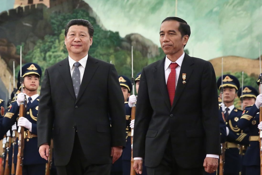Chinese President Xi Jinping and Indonesia’s President Joko Widodo. Photo: AFP