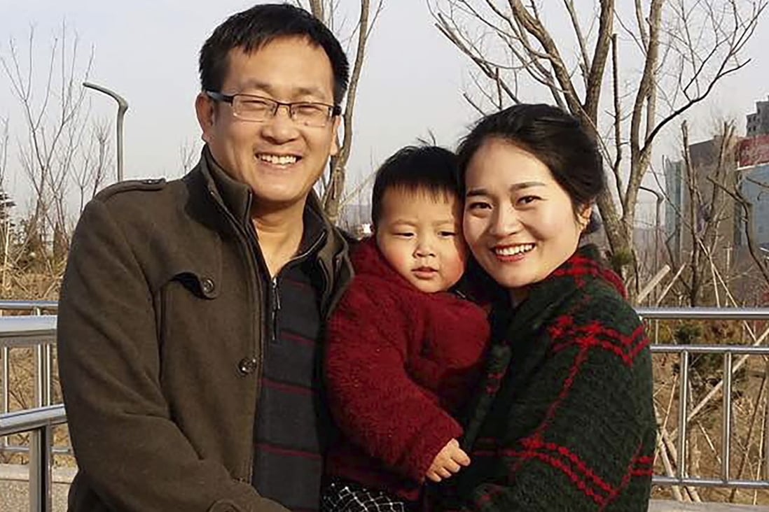 Li Wenzu is asking to see her husband and jailed human rights lawyer Wang Quanzhang, who has been held for four years without visits from his family. Photo: AP