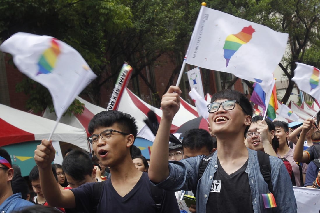 Taiwan lawmakers have until May 24 to legalise same-sex marriage, according to a ruling by the Constitutional Court, and LGBT campaigners are urging them to back the government’s draft bill in a key vote this week. Photo: AP