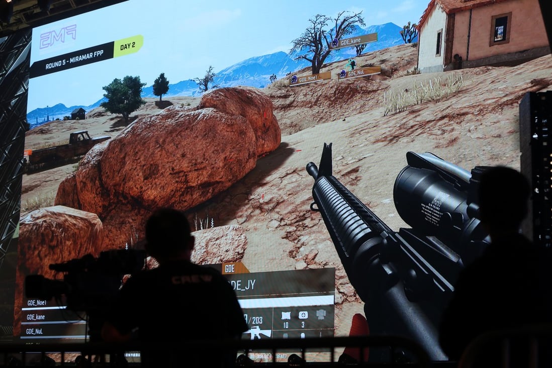A players' screen of the multiplayer online game PlayerUnknown's Battlegrounds is photographed during the E-sports and Music Festival at the Hong Kong Convention and Exhibition Centre in Wan Chai. Photo: Winson Wong