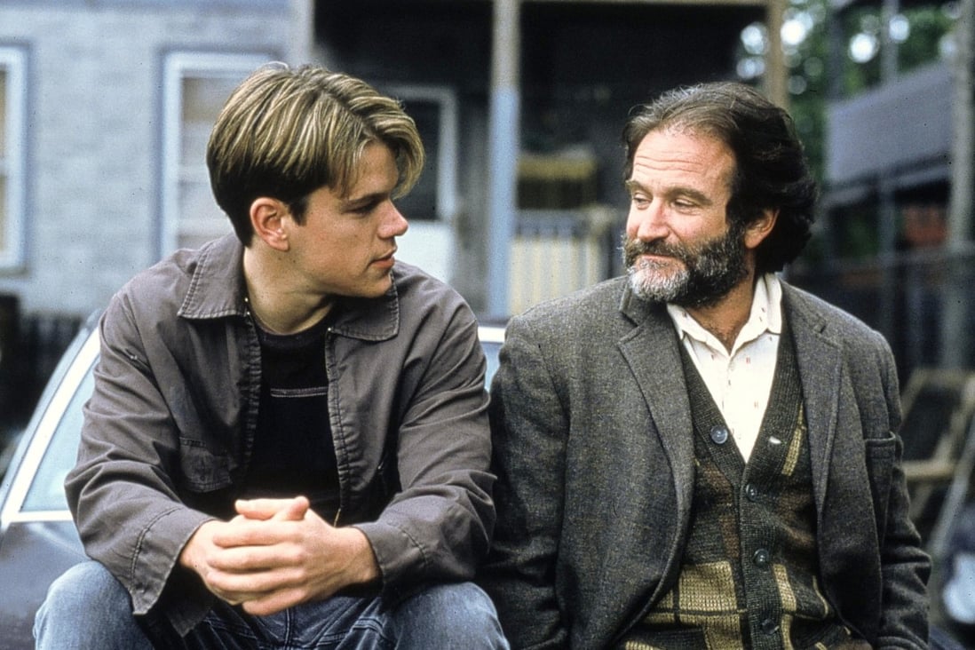 Matt Damon as Will Hunting and Robin Williams as Sean Maguire in a scene from Good Will Hunting. Photo: Alamy