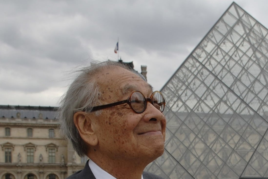 Architect I.M. Pei in the Napoleon courtyard of the Louvre museum in Paris in June 2006. Photo: AFP