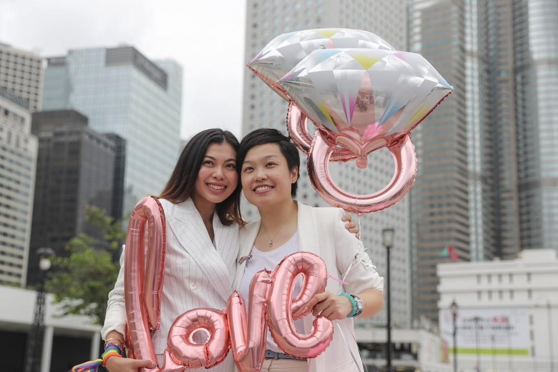 Kayla Wong and Anne Yeung in Central in Saturday. Photo: Sam Tsang