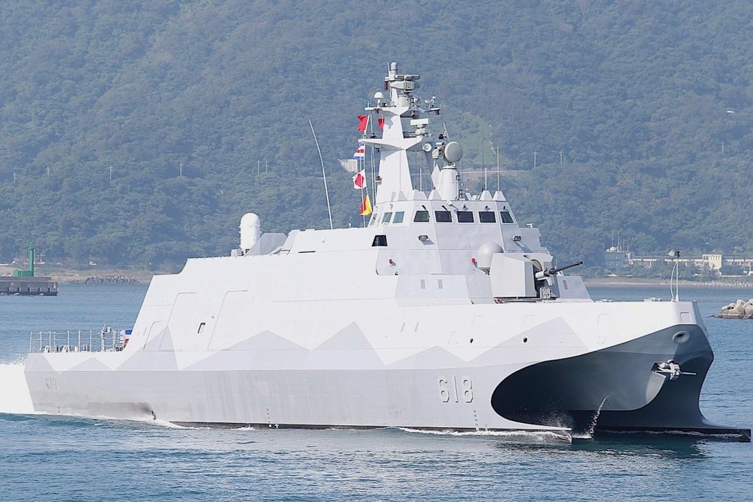 Taiwan began mass production of its Tuo Jiang-class missile corvettes on Friday. Photo: Handout