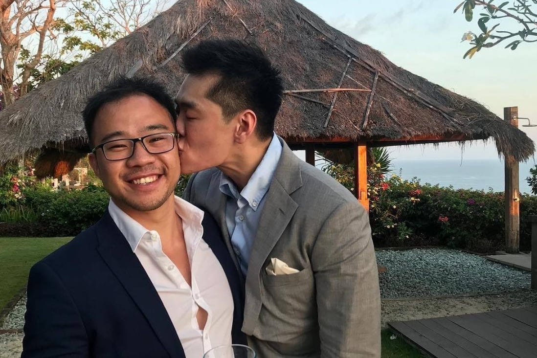 Li Huanwu (R) with his boyfriend Heng Yirui. Photo: Facebook
