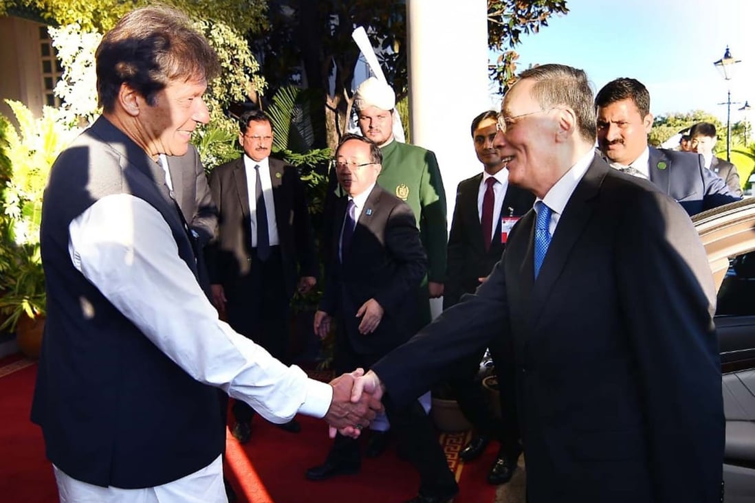 Pakistani Prime Minister Imran Khan (and Chinese Vice-President Wang Qishan in Islamabad. Photo: AFP