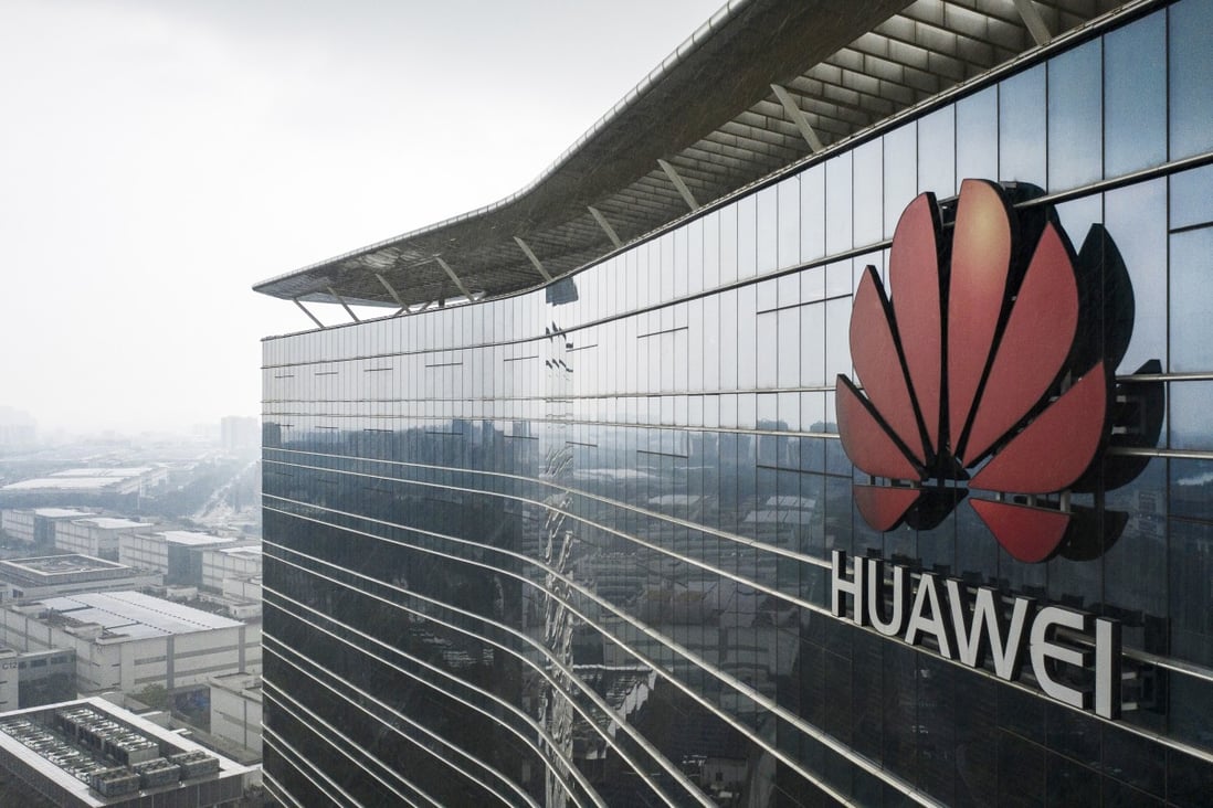 The Huawei logo on an office building at the company's production facility in Dongguan, China. Photo: Bloomberg