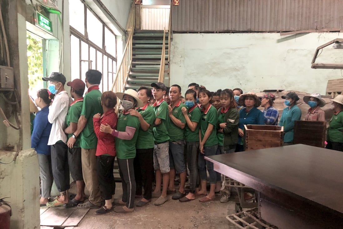 Workers at a furniture plant in Binh Duong. Photo: Cissy Zhou